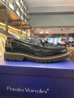 Paolo Vandini Black Patent Tassel Loafer