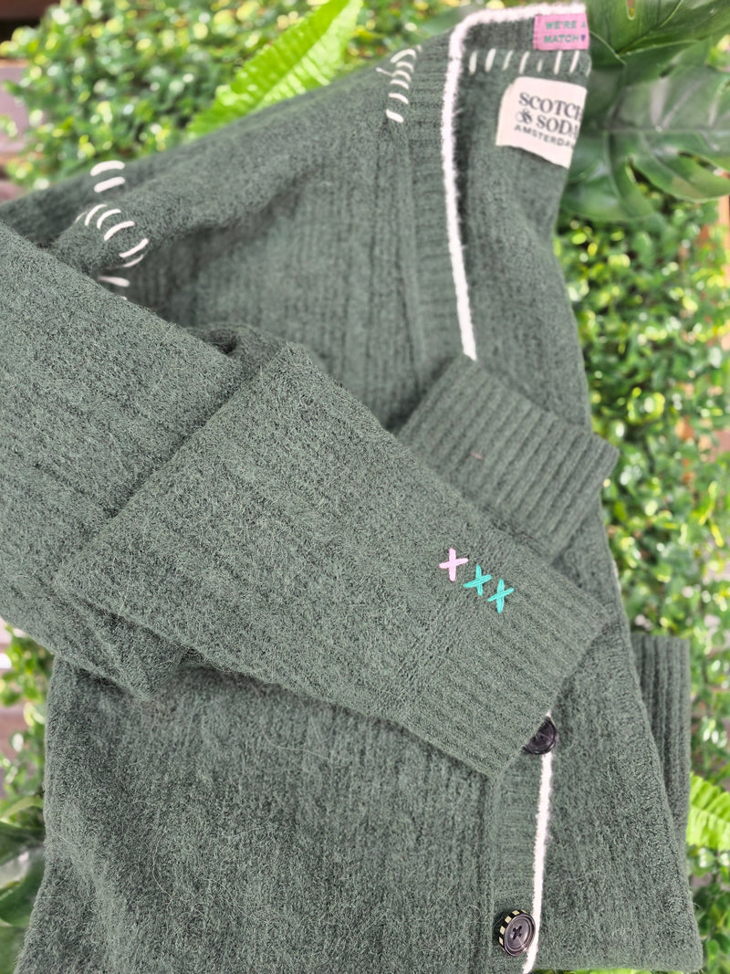 Scotch & Soda Alpaca Green Cardy