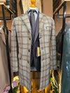 Bob Beige Blue Brown Check Overcoat