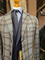 Bob Beige Blue Brown Check Overcoat