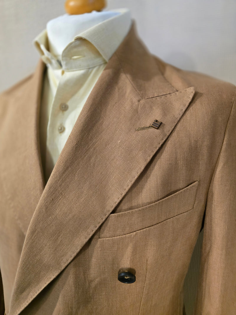 Tobacco Brown Super DB Linen Blazer