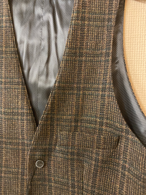 Torre Sirius Brown Check Waistcoat