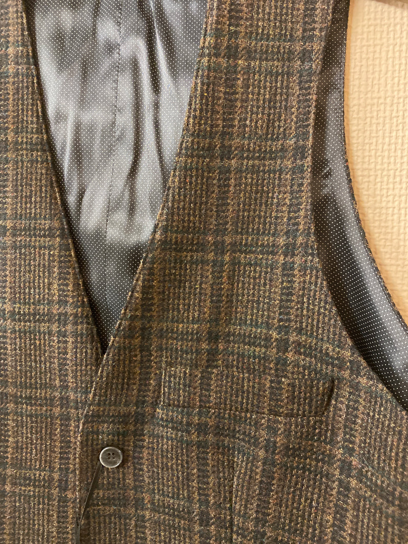 Torre Sirius Brown Check Waistcoat