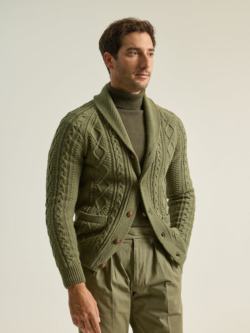 Puro Green Cable Knit Cardy