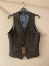 Torre Sirius Brown Check Waistcoat