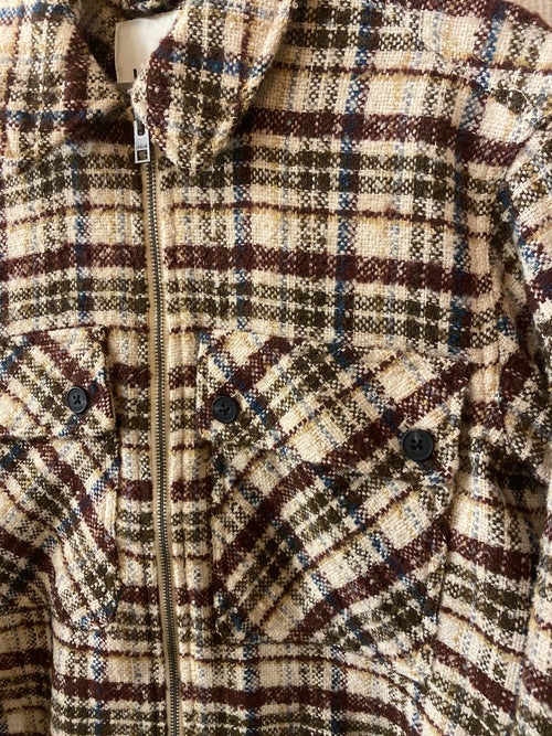 !Solid Slade Check Oversized Overshirt