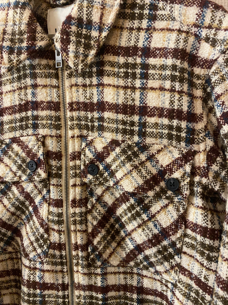 !Solid Slade Check Oversized Overshirt