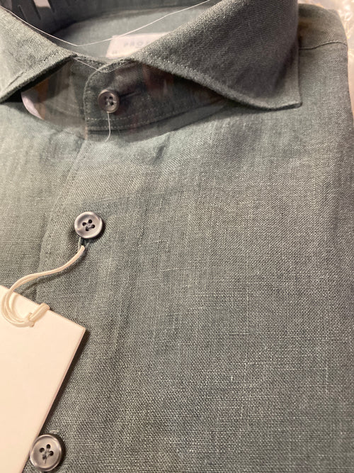 Profuomo Green Linen Shirt