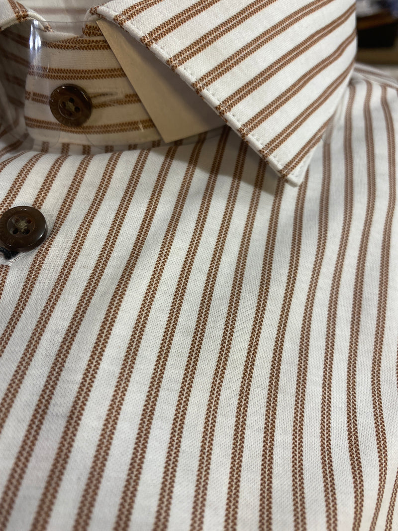 Matinique Brown Pinstripe Shirt