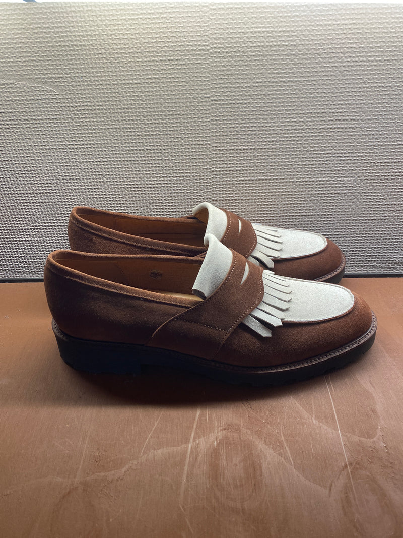 Lacuzzo Brown&White Fringe Loafer