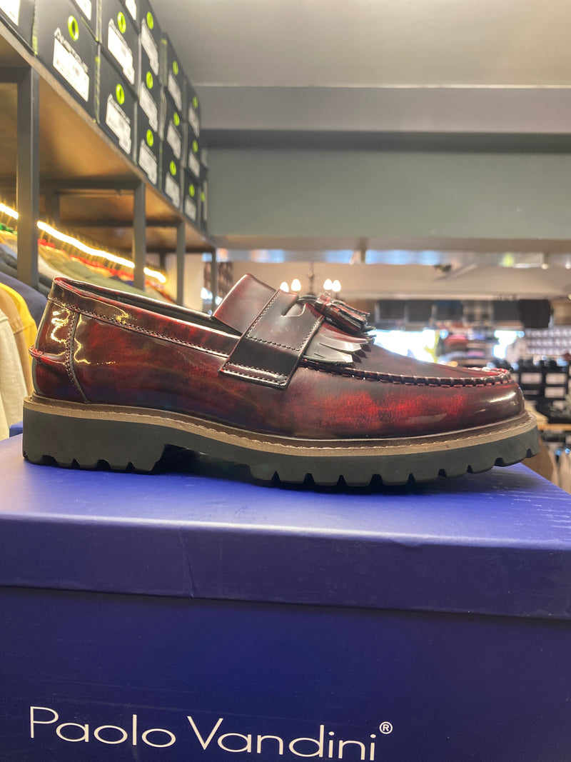 Paolo Vandini Wine Patent Tassel Loafer