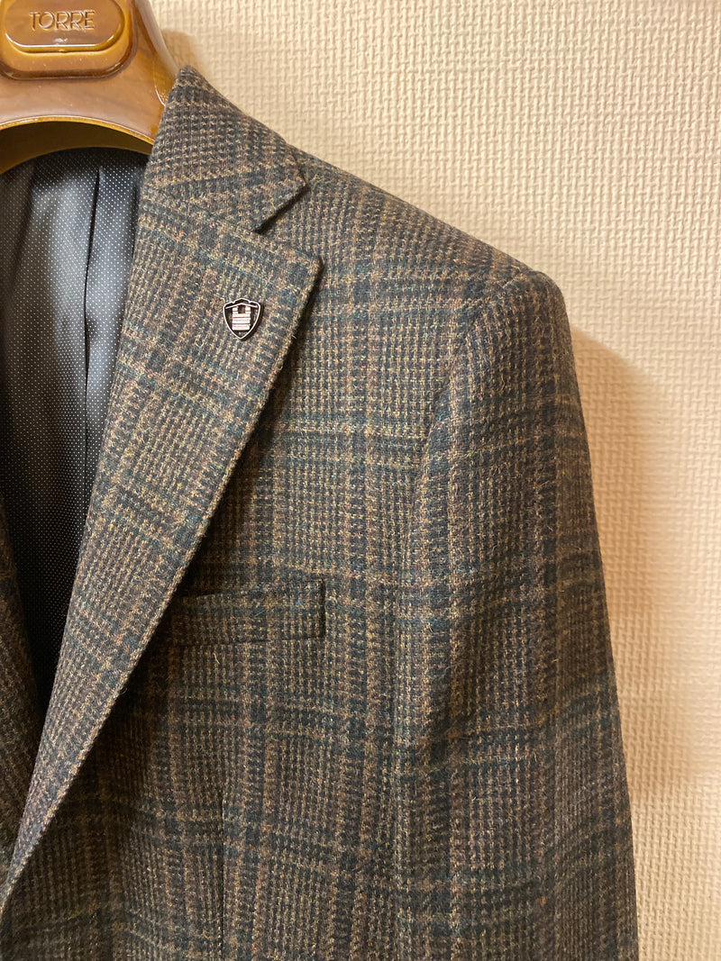 Torre Milo Brown Green Check Blazer