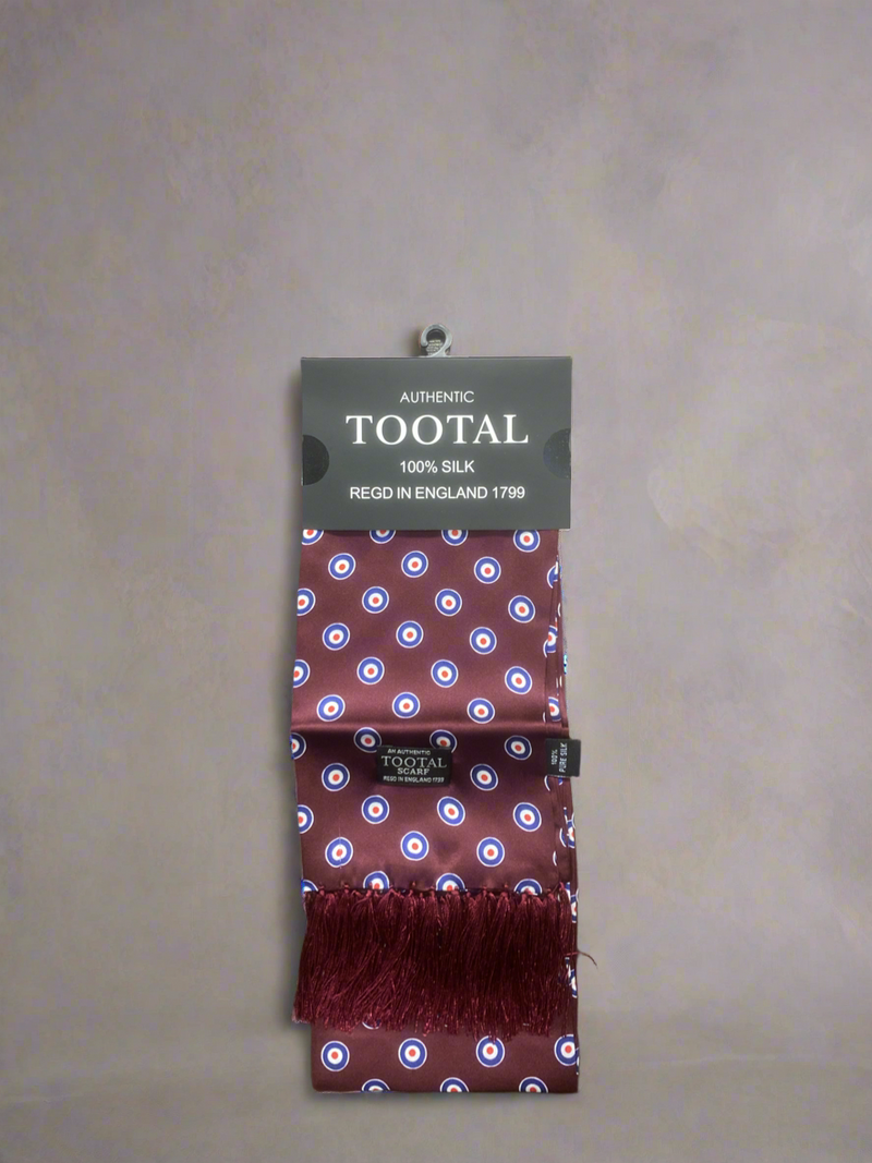 Tootal Target Wine Silk Scarf