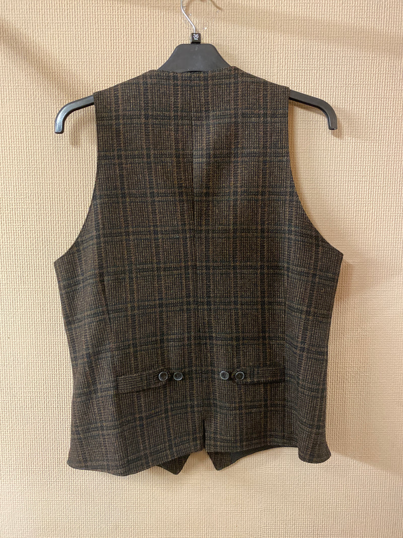 Torre Sirius Brown Check Waistcoat