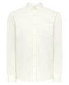 Remus White Tapered Fit Micro Corduroy Shirt