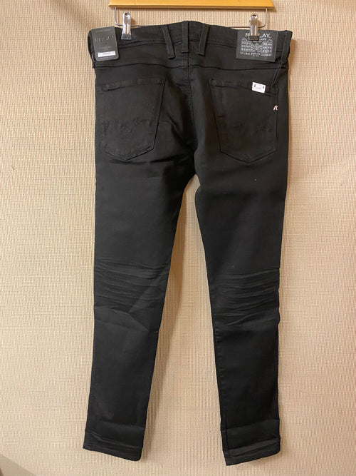 Replay Hyperflex Slim Anbass Black Power Stretch Denim Jeans