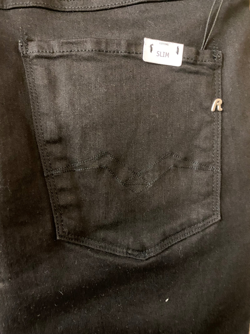 Replay heren Slim Jeans M914 Anbass Black Power Stretch Denim Replay heren Slim Jeans M914 Anbass Black Power Stretch Denim