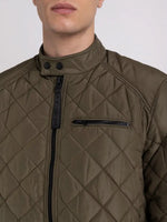 Replay Green Quilted Biker