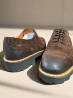 Lacuzzo Chocolate Chunky Suede Brogue