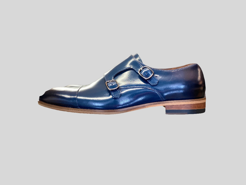 Lacuzzo Blue Patent Monk Strap