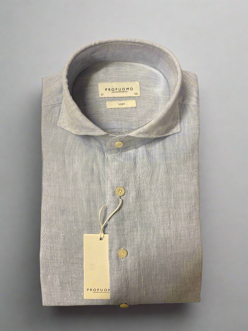 Profuomo Blue Linen Shirt