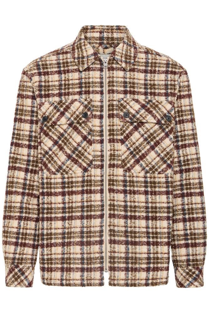 !Solid Slade Check Oversized Overshirt