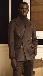 Suede Brown Double Breasted Blazer