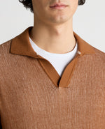 Remus Textured Knit Rust Polo