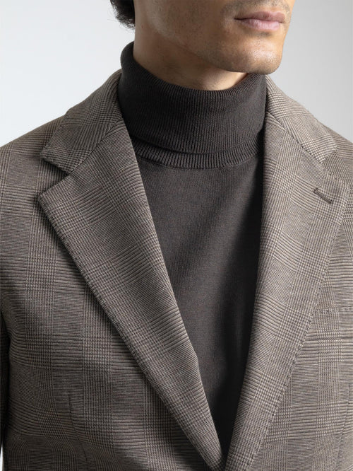 Beige Prince of Wales Check Blazer