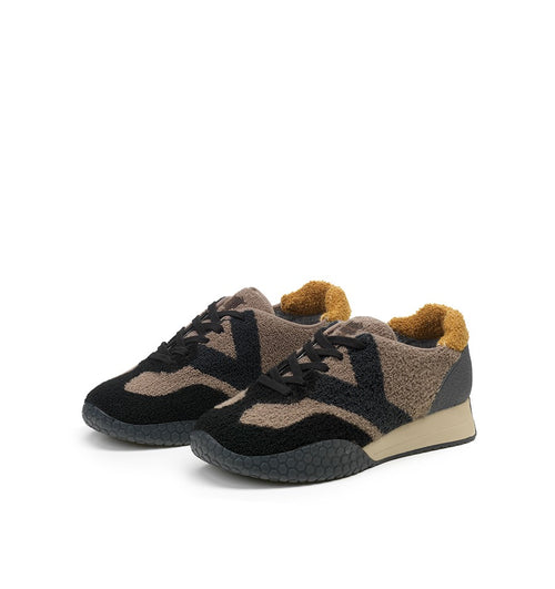 Keh-noo Black Taupe Wool Sneaker