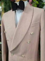 Shawl Lapel Pink Linen Blend DB