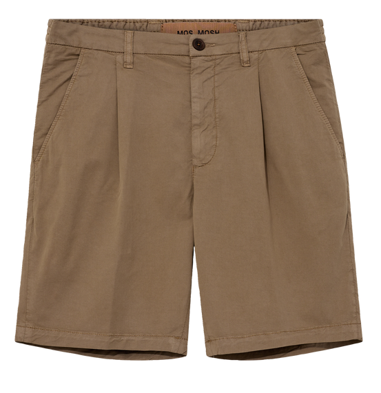 Mos Mosh Darwin Warm Sand Pleated Shorts