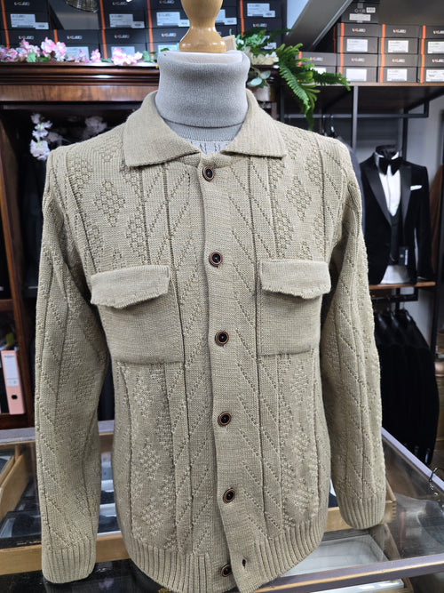 Bernese Beige Knit Cardigan