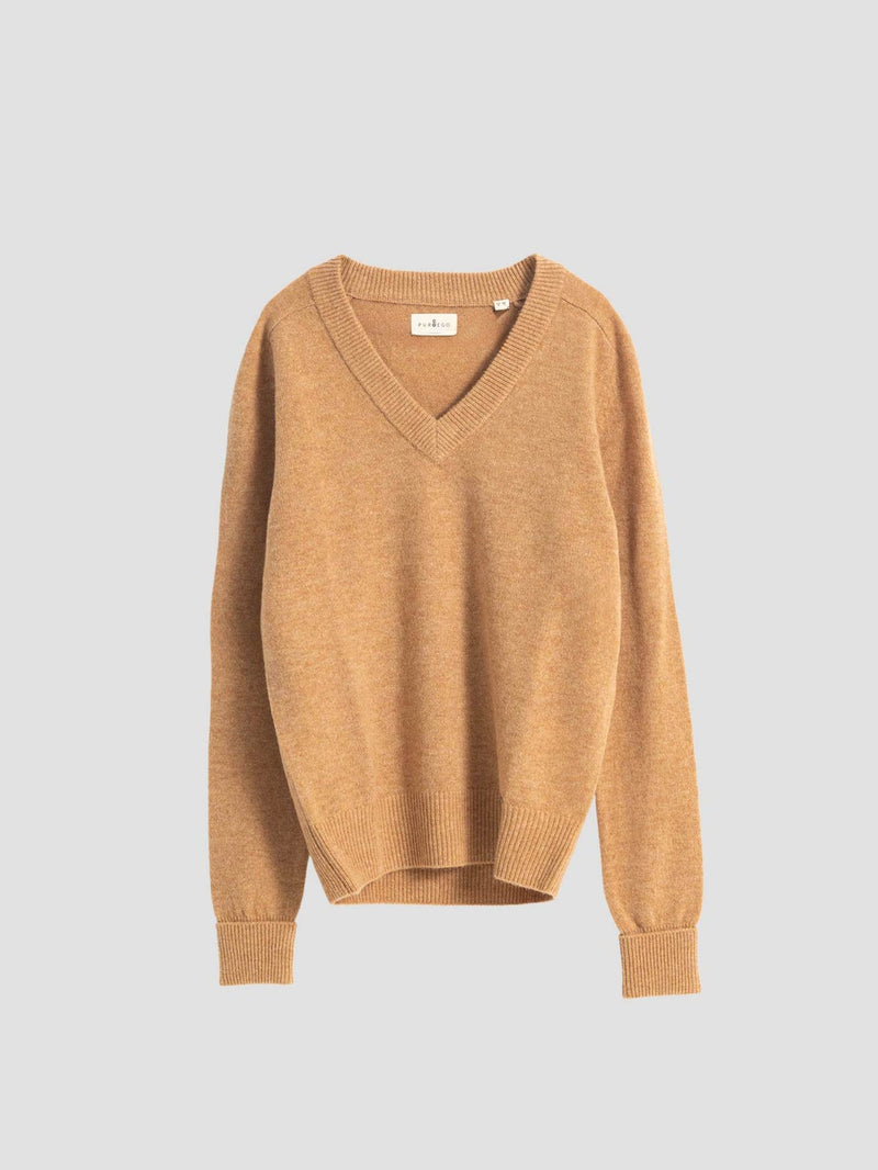 Puro Camel V-Neck