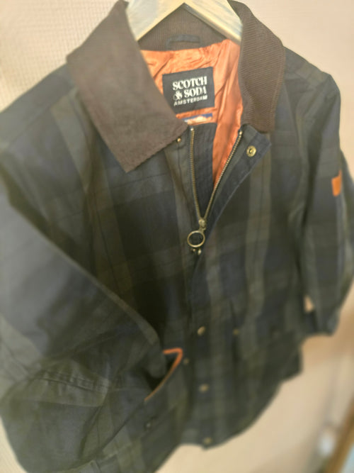 Scotch & Soda Black Watch Wax Cotton Jacket