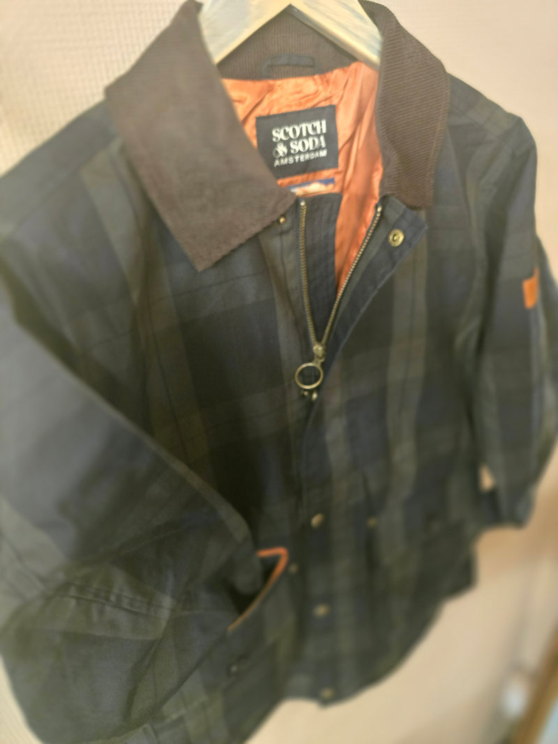 Scotch & Soda Black Watch Wax Cotton Jacket