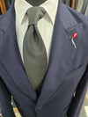 Bernese Herringbone Textured Navy Blazer
