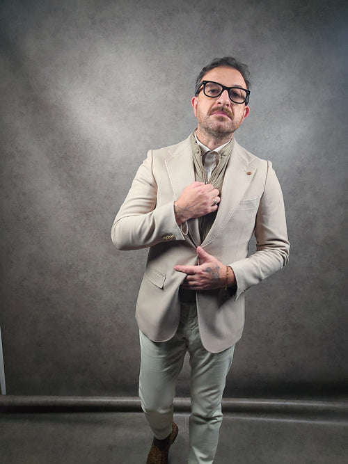 Beige Blazer with Gilet insert