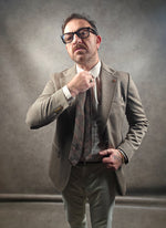 Beige Prince of Wales Check Blazer
