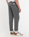 Manuel Ritz gray double pleat stretch wool flannel trousers