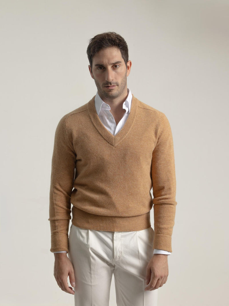 Puro Camel V-Neck