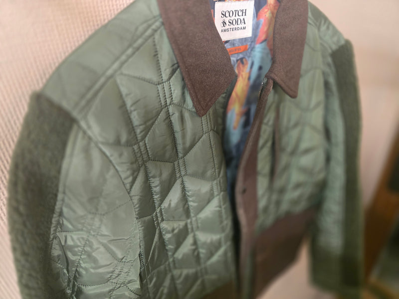 Scotch & Soda Quilted Green Jacket