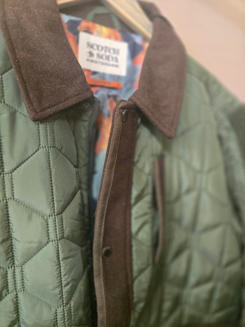 Scotch & Soda Quilted Green Jacket