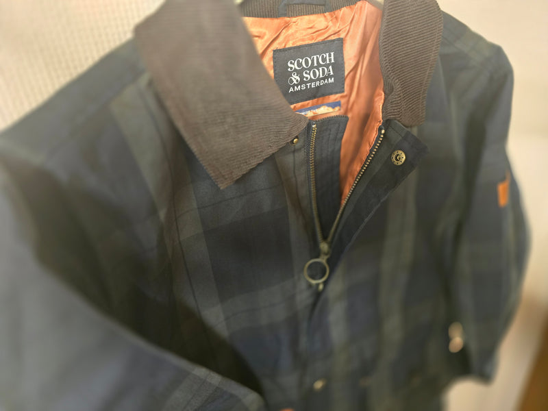 Scotch & Soda Black Watch Wax Cotton Jacket