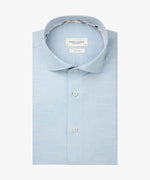Profuomo Cutaway Melange Twill Blue Shirt