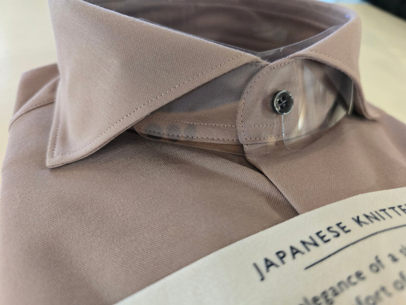 japanese knit dress shirt JAPANESE KNITTED STRIPE DRESS SHIRT