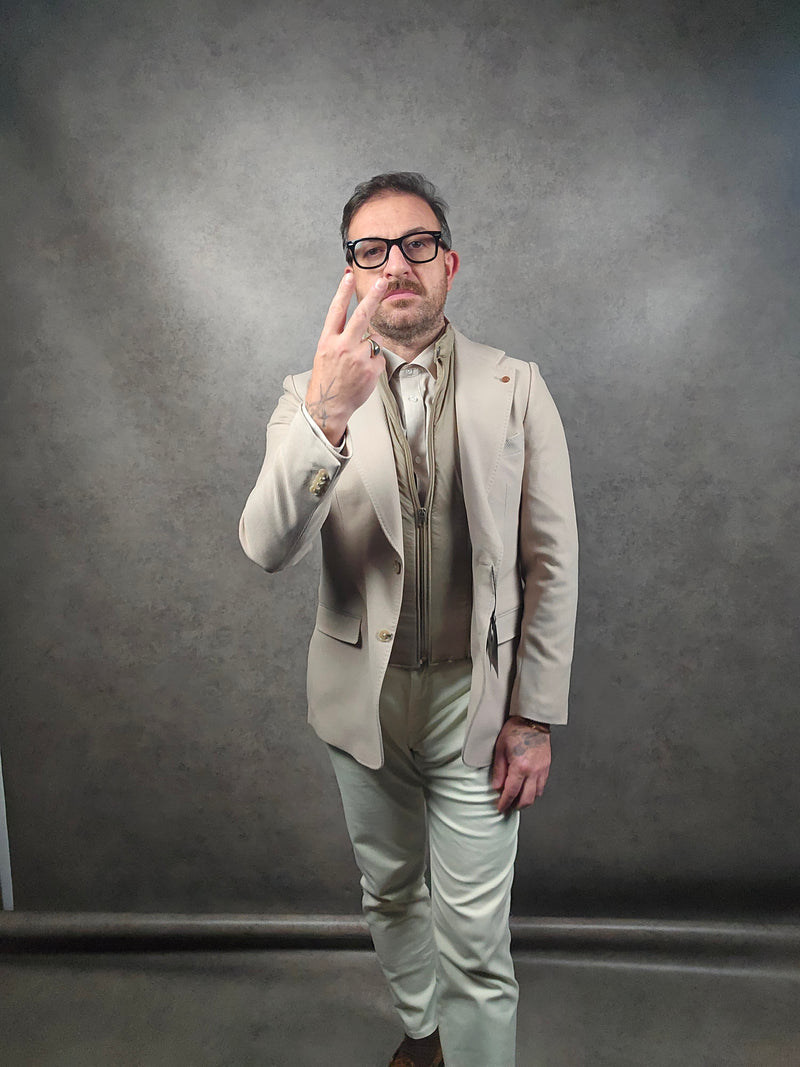 Beige Blazer with Gilet insert
