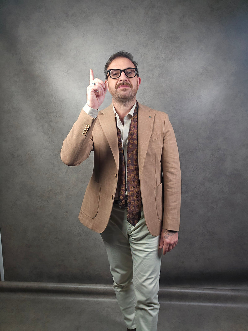 Barbati Nik  Beige Check Blazer