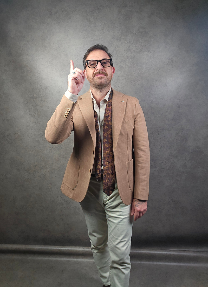Barbati Nik  Beige Check Blazer