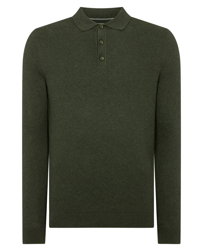 Remus Long Sleeve Polo Khaki Green